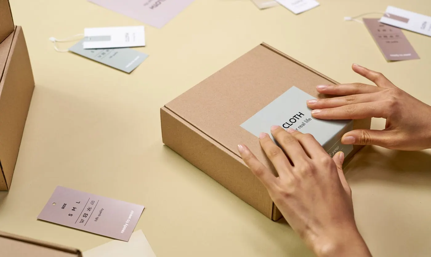 Packaging box and label preparation for custom sourcing projects